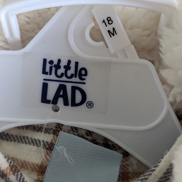 Little Lad Sherpa Collar Puffer Vest Flannel Shirt & Corduroy‎ Pant Set 18 M NWT - Picture 7 of 8